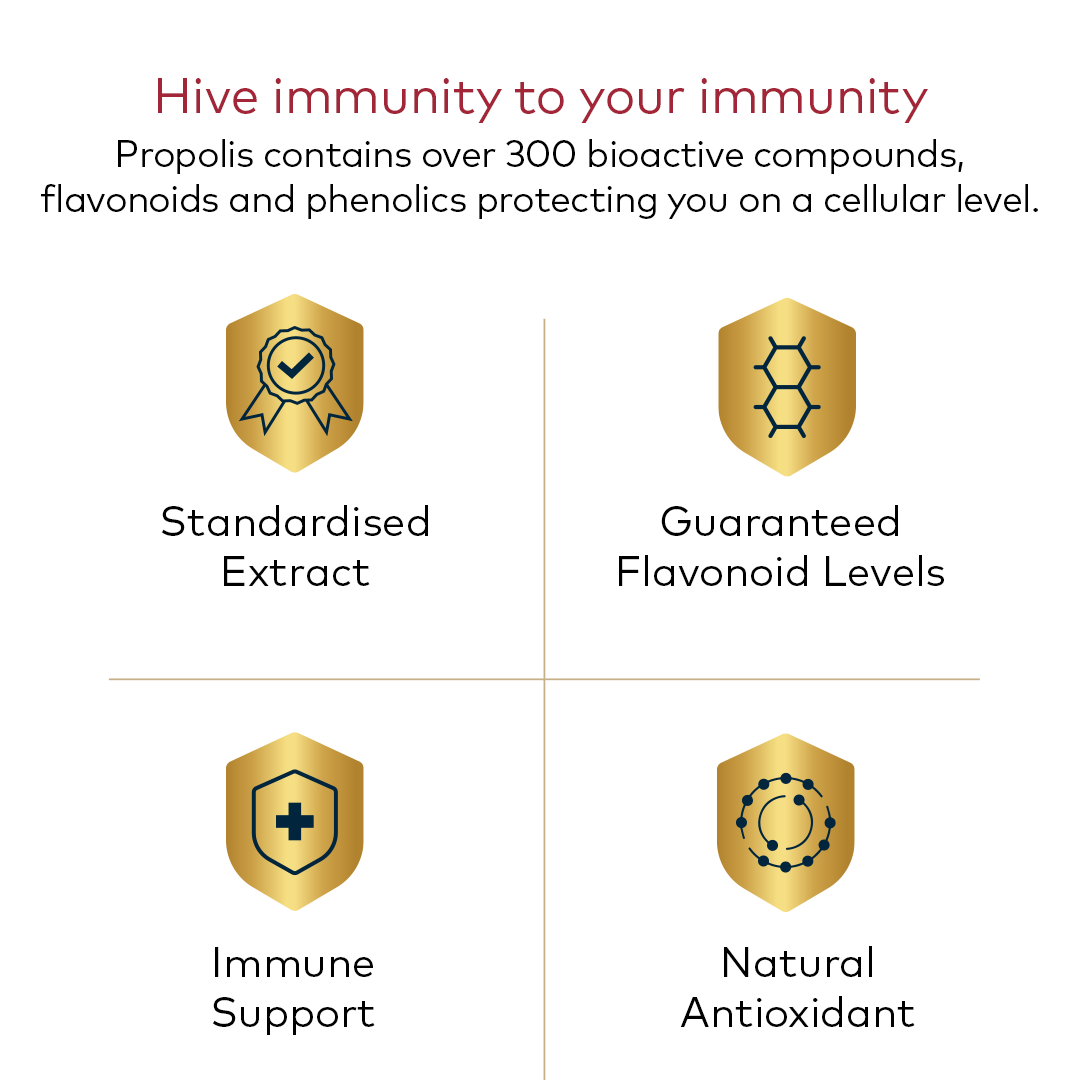 Comvita Immune Bee™ Propolis High Strength 1-A-Day PFL30, 30 Veg Capsules