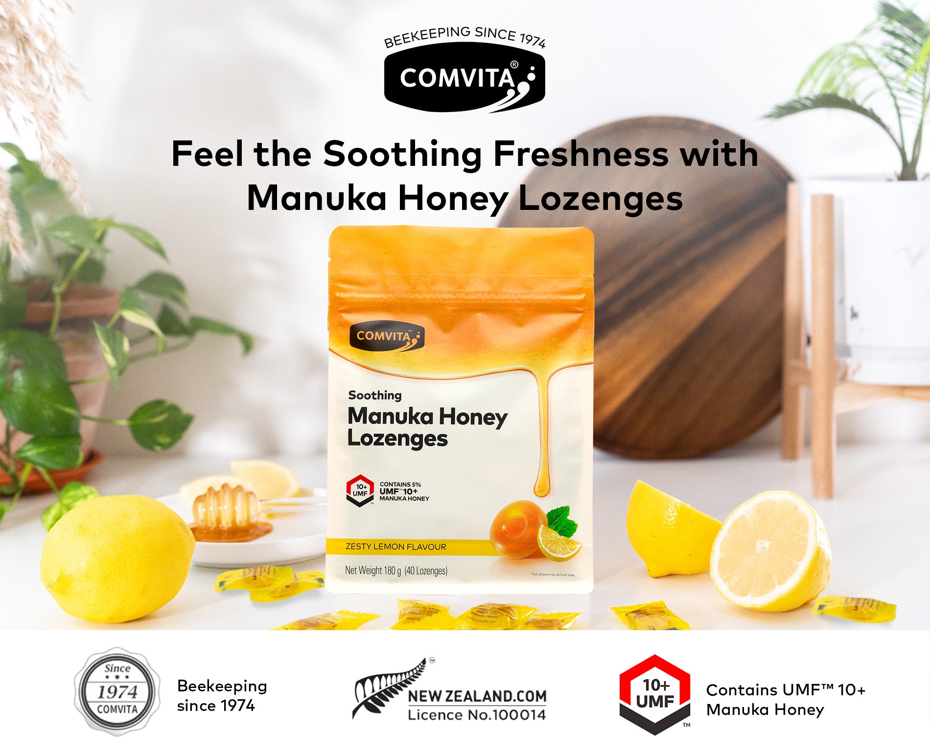 Manuka Honey Lozenges-Lemon & Honey 40s