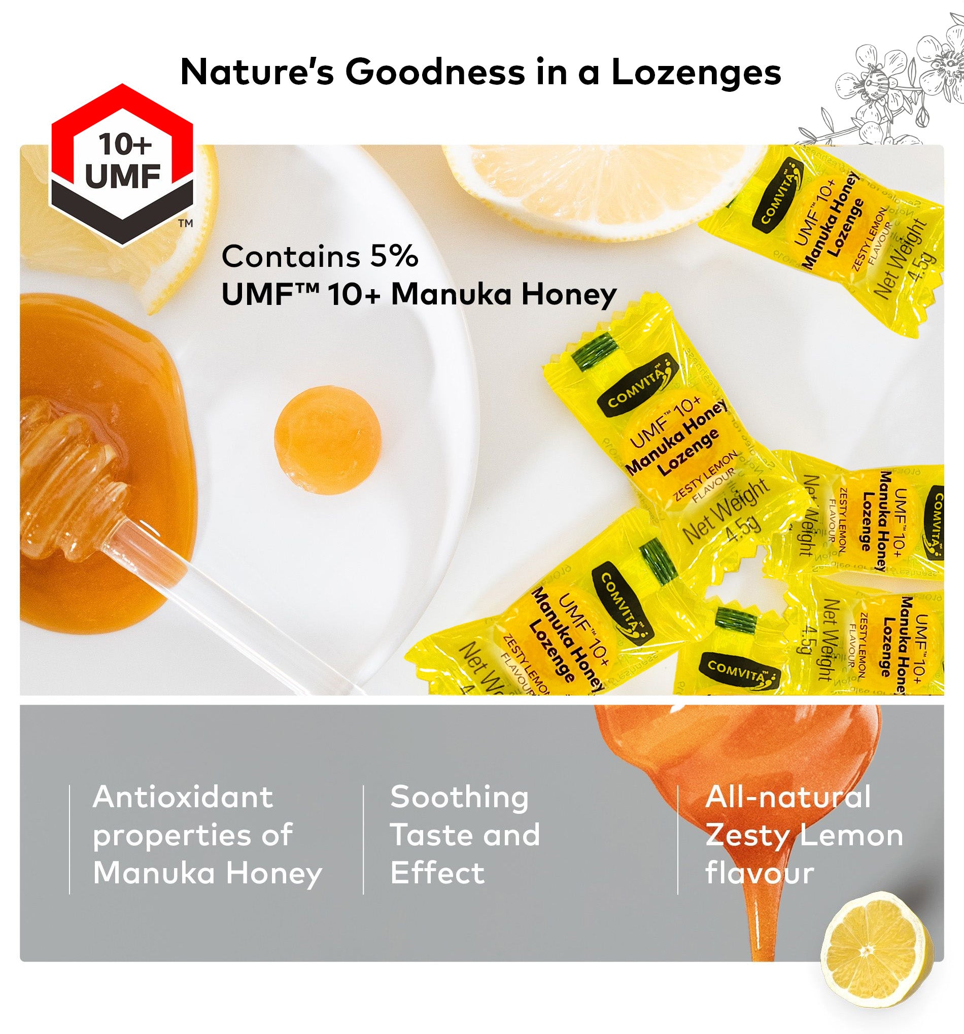 Manuka Honey Lozenges-Lemon & Honey 40s