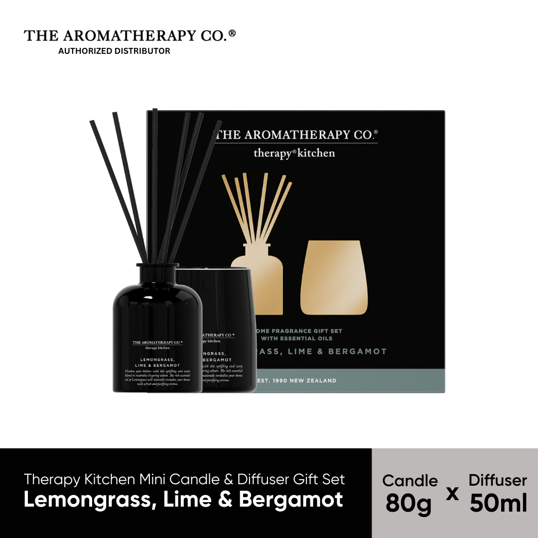 The Aromatherapy Kitchen Mini Candle & Diffuser Set- Lemongrass, Lime & Bergamot (Limited Edition)